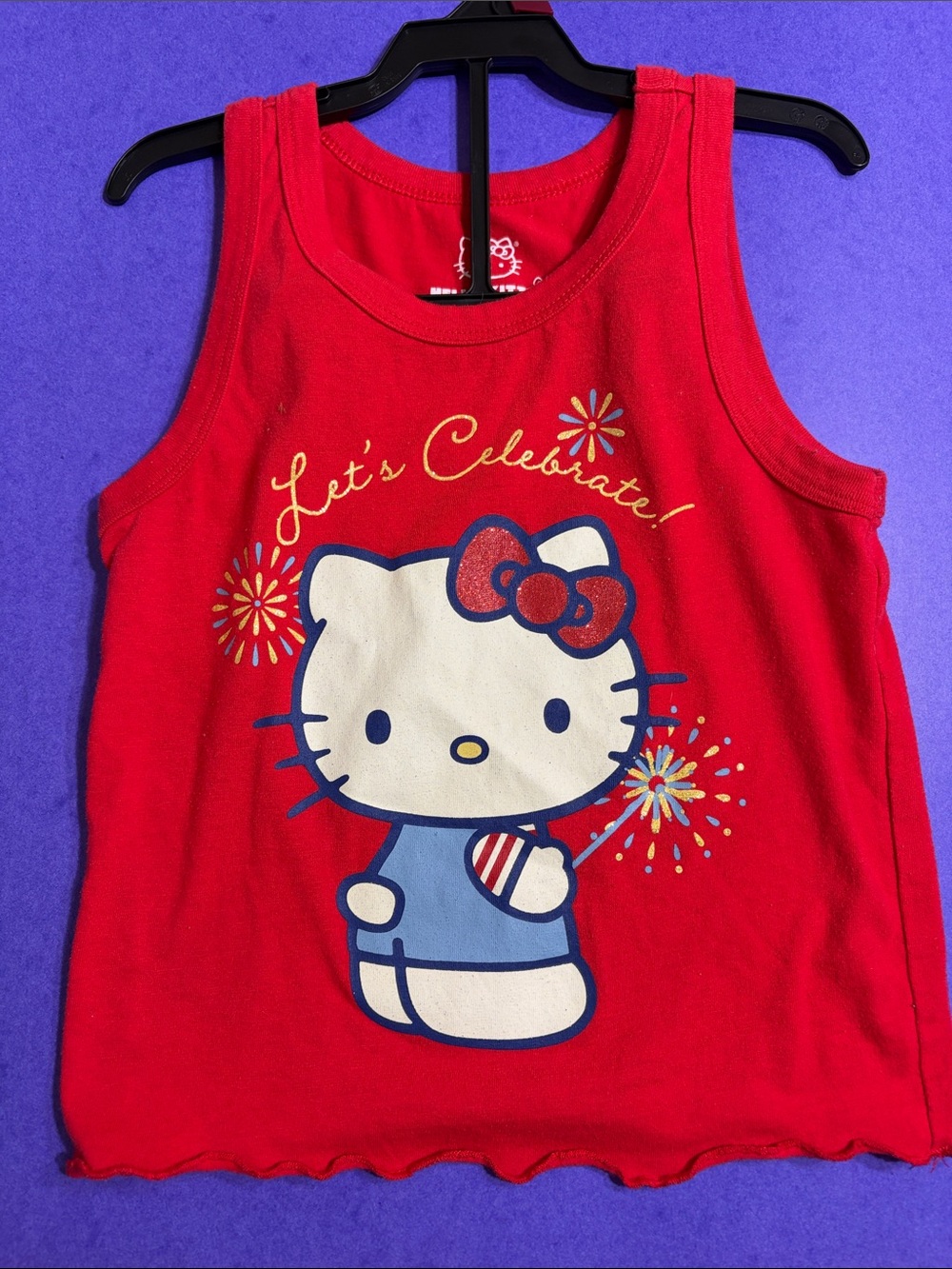 Hello Kitty Red Tank Top with Patriotic Graphic